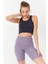 Antrasit Basic Sıfır Kol Dar Kalıp U Yaka Kadın Crop Top Atlet - 97162 5