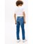 Erkek Çocuk Modern Düz Kesim Eskitme Görünümlü Jean Pantolon - Mavi 3