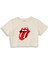 The Rolling Stones Crop Tişört - Ekru 1