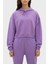 Kapüşonlu % 100 Pamuk Crop Fit Sweat Bayan Sweat LB23FWESSFUHD 1