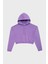 Kapüşonlu % 100 Pamuk Crop Fit Sweat Bayan Sweat LB23FWESSFUHD 7