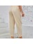 Kadın Yüksek Bel Yandan Cepli Düğme Detaylı Geniş Kesim Ithal Krep Pantolon 5