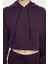 Pamuklu Crop Fit Kapüşonlu Sweat Bayan Sweat LB24FWESSFUHD 2