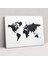 Minimalist Dünya Haritası Duvar Sanatı - Dünya Haritası Siyah Beyaz Minimalist Kanvas Tablo Sanatı 1