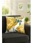 Duck Çiçekli Kırlent Kılıfı Sarı Yeşil 40X40 1