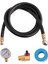 Gauge Hava Tank Valf Kiti, 2 Inç Basınç Göstergesi 1/8 Inç Npt, 4 Ft Hava Hortumu 1/4 Inç Düğmeli Hava Tankı Manifoldu ile Gel (Yurt Dışından) 2