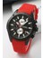 Silikon Kordon Erkek Kol Saati, Çelik Kasa Full Fonksiyon Premium Ürün Siyah-Kırmızı 1