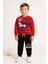 Erkek Çocuk Örümcek Adam Baskılı 2’li Eşofman Takımı Kırmızı Sweatshirt & Siyah Pantolon Günlük Kullanıma Uygun 1