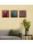 Masif (Ahşap) Çerçeveli 3'lü Set Taş Tablo Pano 26X26 Set Karma 1
