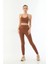 Kahve Mı Emay 3921 Soft Seamless Ripli Tayt Yoga Takımı 1