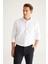 Erkek Beyaz Düğmeli Yaka Kolay Ütülenebilir Pamuklu Slim Fit Dar Kesim Oxford Gömlek 2