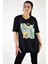 Sıfır Yaka Renkli Baskılı T-shirt 1