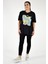 Sıfır Yaka Renkli Baskılı T-shirt 2