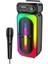 Karaoke Mikrofonlu Bluetooth Hoparlör LED Işıklı Taşınabilir Kablosuz Müzik Çalar 2