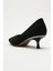 Elera Siyah Nubuk Sivri Burunlu Kadın İnce Metal Alçak Topuklu Klasik Ayakkabı (5cm) 2