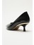 Elera Siyah Rugan Sivri Burunlu Kadın İnce Metal Alçak Topuklu Klasik Ayakkabı (5cm) 2