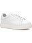 Bağcıklı Kalın Eva Taban Beyaz Deri Sneaker Ayakkabı 2025-5 2