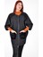 Omuz Saçaklı Cepli Panço-Siyah 1