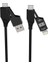 U110 Siyah 4'ü 1 Arada ( Type-C , Lightning , Usb-A,) 65 W Super Hızlı Akordiyonlu Şarj Kablosu 5