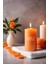 Sandal Ağacı Kokulu Turuncu Silindir Mum - %100 Doğal Soya Mumu Handmade Kokulu Mum - 7X12 cm 4