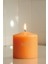 Sandal Ağacı Kokulu Silindir Mum - %100 Doğal Soya Mumu Turuncu Dekoratif Mum - 300 gr 2