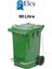 90 Litre Tıbbi Atık Plastik Pedallı Çöp Konteyneri Yeşil Isıya Karşı Dayanıklı 1