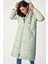 5120 Kapşonlu Uzun Şişme Mont - Mint 4
