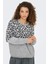 Kadın Onljade Bisiklet Yaka Desenli Örme Kazak 15294969 Açık Gri 2
