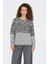 Kadın Onljade Bisiklet Yaka Desenli Örme Kazak 15294969 Açık Gri 3