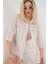 Çizgili Kısa Kol Gömlek 20344 - Krem 1