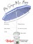 Plaj Şemsiyesi 10 Telli Mavi Beyaz Renk 200 cm Çap Bidonlu Eğim Verilir ve Rosie Hediye 1