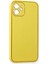 Newface iPhone 12 Kılıf Coco Deri Silikon Kapak - Sarı 3