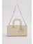 Krem Logo Aksesuar Zincirli Omuz Çantası 1