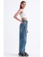Kadın Mavi Skater Baggy Jeans Bol Paça Pantolon 1