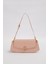 Pembe Oval Gold Aksesuarlı Omuz Çantası 1