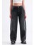 Kadın Antrasit Skater Baggy Jeans Bol Paça Pantolon 1