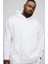 Beyaz Hoodie Model Oversize Battal Kalıp Erkek Spor Sweatshirt 1