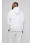 Beyaz Hoodie Model Oversize Battal Kalıp Erkek Spor Sweatshirt 2