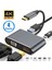 4ın1 Çevirici Hub Adaptör Type-C To 4K Ultra Hd 1080P Hdmı/ Vga/ Pd Şarj/ USB 3.0 Dönüştürücü 3