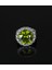 Yuvarlak Peridot ve Zirkon Taşlı 925 Ayar Gümüş Kadın Yüzük Parmağa Göre Ayarlanır 9.95 gr 1