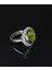 Yuvarlak Peridot ve Zirkon Taşlı 925 Ayar Gümüş Kadın Yüzük Parmağa Göre Ayarlanır 9.95 gr 2