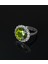 Yuvarlak Peridot ve Zirkon Taşlı 925 Ayar Gümüş Kadın Yüzük Parmağa Göre Ayarlanır 9.95 gr 3