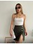 Üç Taşlı Fashion Mini Etek Haki 1