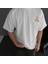 Ön ve Arka Baskılı Oversize Bisiklet Yaka Tshirt Beyaz 2