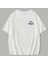 Baskılı Oversize Bisiklet Yaka Tshirt Beyaz 2