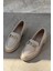 Kasto Mat Deri Bej Kadın Loafer 1