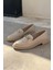 Kasto Mat Deri Bej Kadın Loafer 2