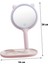 Buffer® Kedi Kulaklı Telefon Standlı Yuvarlak Dokunmatik LED Ayarlı Masa Üstü Makyaj Aynası 8
