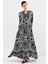 Kadın BDART Desenli V Yaka Maxi Elbise Çok Renkli 5