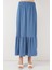 Kadın BDART Esnek Bel ile Dokulu Uzun Triko Etek Blue 4